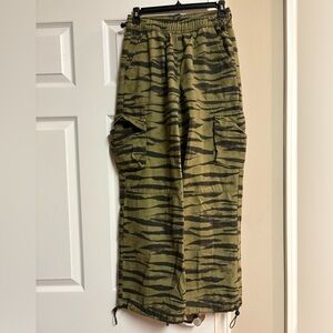 Green Zebra Print WideLeg Pants